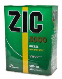 Масло ZIC 5/30 5000 Cl-4 дизель п/синт. 6 л.