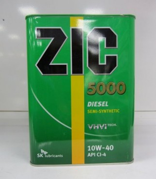 Масло ZIC 10/40 5000 Cl-4 дизель п/синт 4 л.